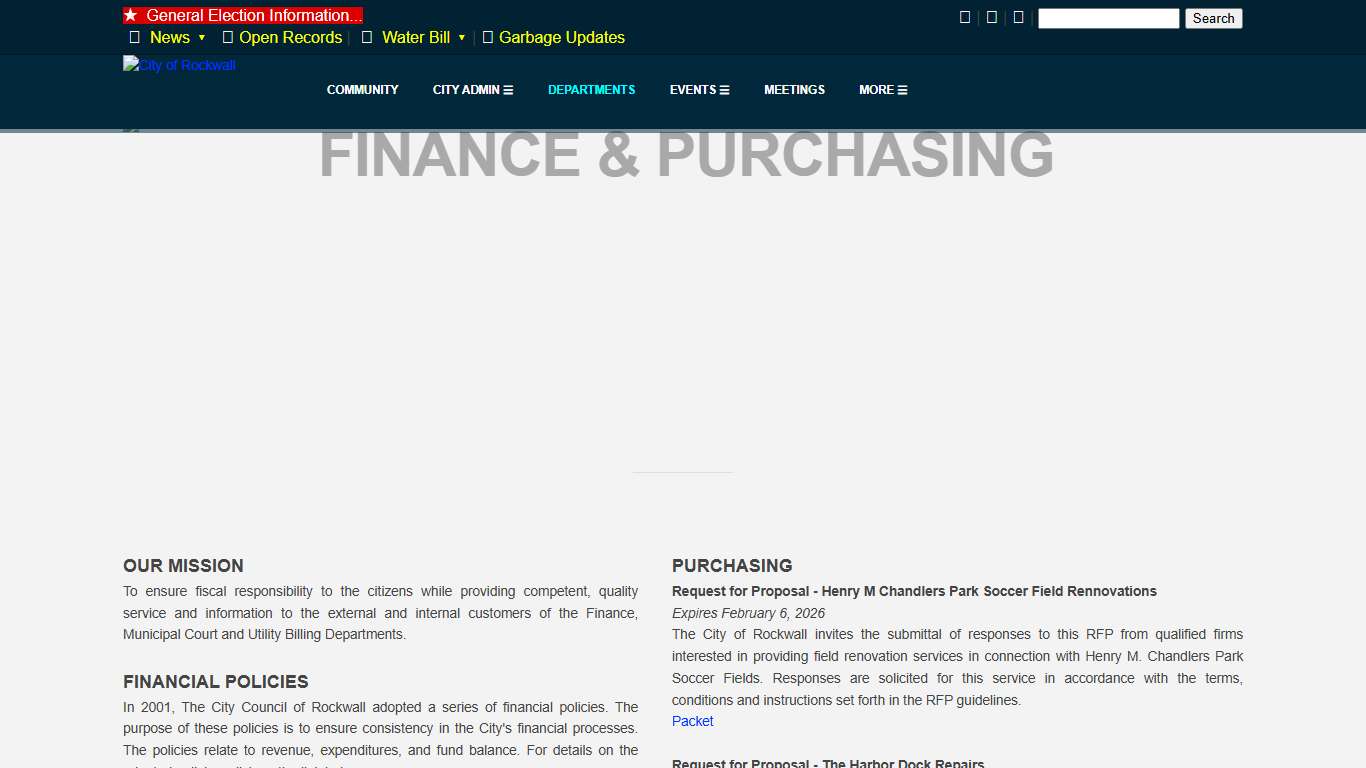 City of Rockwall - Finance & Purchasing