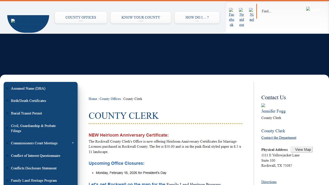 County Clerk Rockwall County-Official Website